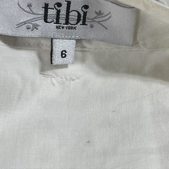Tibi New York Womens Lace Midi Skirt Size 6 Ivory Button Front - Picture 6 of 10